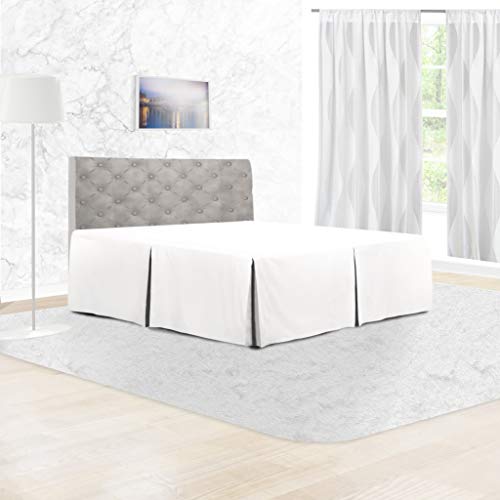 Adam Home 68 Pick Faldas de la cama Hoja Caja Plisado (White, Double)ES