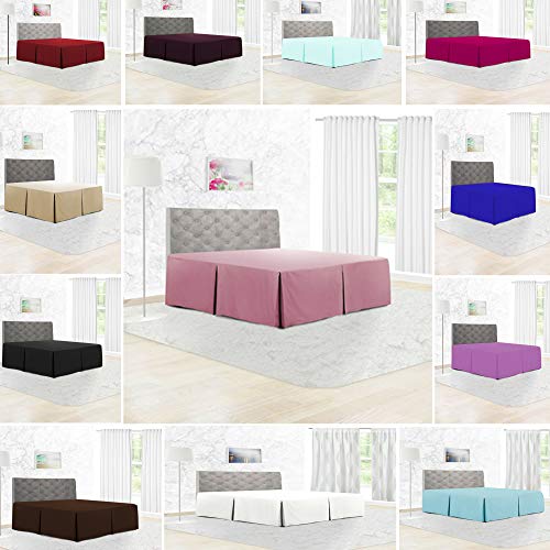 Adam Home 68 Pick Faldas de la cama Hoja Caja Plisado (White, Double)ES