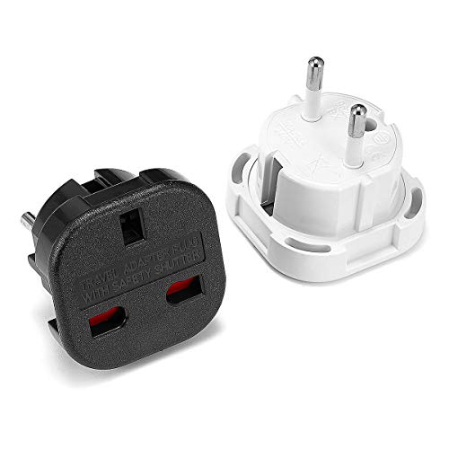 Adaptador de enchufe de la UE Plug 4.0mm 240V 16A Reino Unido Británico de 3 pines for la UE Euro Europeo de 2 pines de enchufe convertidor eléctrico enchufes hembra de salida