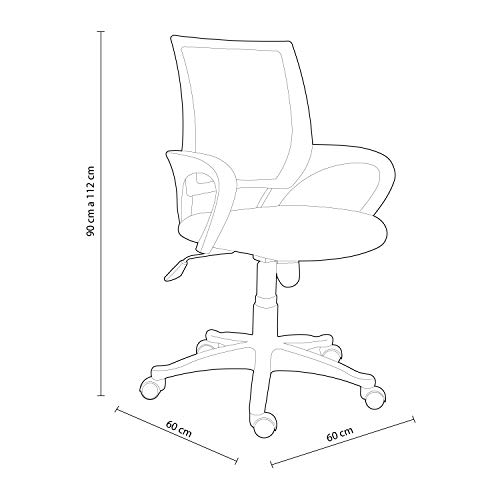 Adec – Logic, Silla de Oficina, Silla de Escritorio, Silla despacho, Color Negro, Medidas: 60 cm (Ancho) x 60 cm (Fondo) x 90-102 cm (Alto)