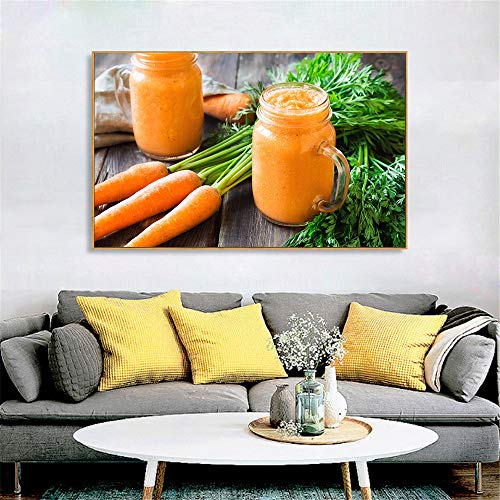 adgkitb canvas Fruta Vegetal Jugo Imagen Impresión Lienzo Pintura Mural Arte Cartel Sala de Estar Dormitorio Decoración 3 58x90cm SIN Marco