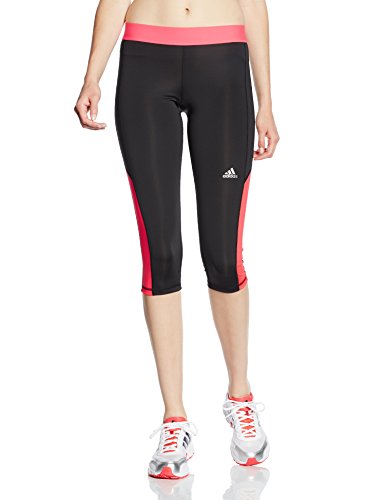 adidas AIS TF Capri - Pantalón Capri para Mujer, Color Negro/Naranja/Plata, Talla XS