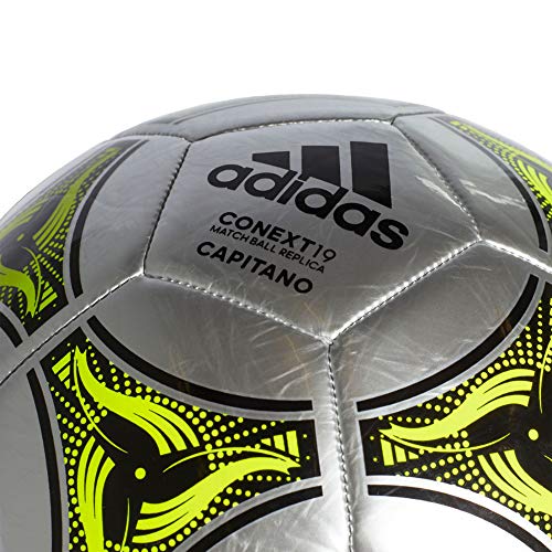 adidas Conext 19 Capitano Ball Balón de Fútbol, Unisex, Plata (Silver Metallic/Black/Solar Yellow), 5