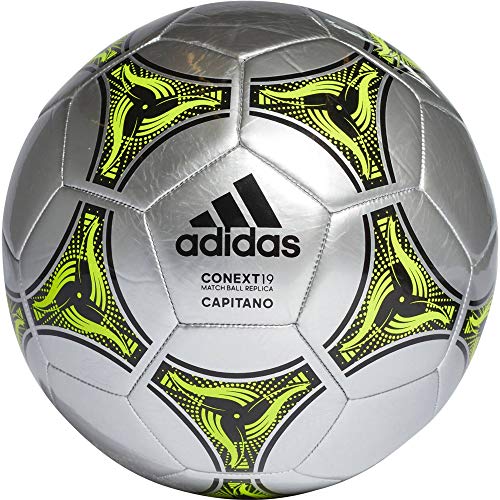 adidas Conext 19 Capitano Ball Balón de Fútbol, Unisex, Plata (Silver Metallic/Black/Solar Yellow), 5