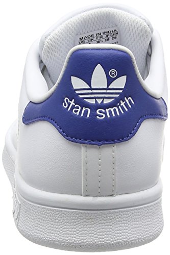 Adidas Stan Smith J, Zapatillas de Gimnasia Unisex Niños, Blanco (FTWR White/FTWR White/EQT Blue FTWR White/FTWR White/EQT Blue), 37 1/3 EU
