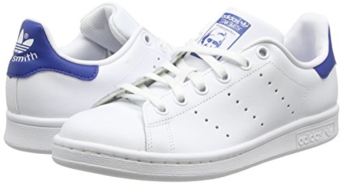 Adidas Stan Smith J, Zapatillas de Gimnasia Unisex Niños, Blanco (FTWR White/FTWR White/EQT Blue FTWR White/FTWR White/EQT Blue), 37 1/3 EU