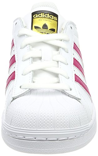 Adidas Superstar Foundation, Zapatillas Unisex Infantil, Blanco / Fucsia, 37 1/3 EU