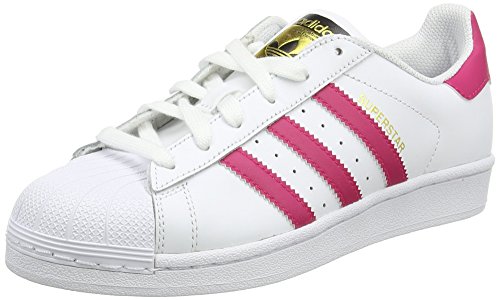 Adidas Superstar Foundation, Zapatillas Unisex Infantil, Blanco / Fucsia, 37 1/3 EU