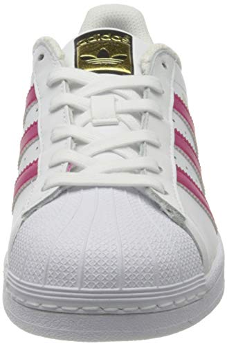 Adidas Superstar Foundation, Zapatillas Unisex Infantil, Blanco / Fucsia, 38 2/3 EU