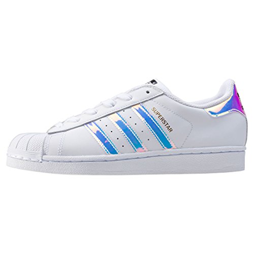 adidas Superstar J, Zapatillas Unisex Niños, Blanco (Footwear White/Footwear White/Metallic Silver-Solid 0), 38 2/3 EU