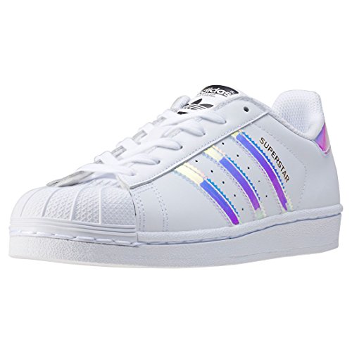 adidas Superstar J, Zapatillas Unisex Niños, Blanco (Footwear White/Footwear White/Metallic Silver-Solid 0), 38 2/3 EU