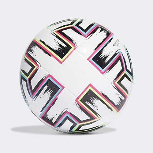 adidas UNIFO LGE J350 Balón de Fútbol, Boys, White/Black/Signal Green/Bright Cyan, 5