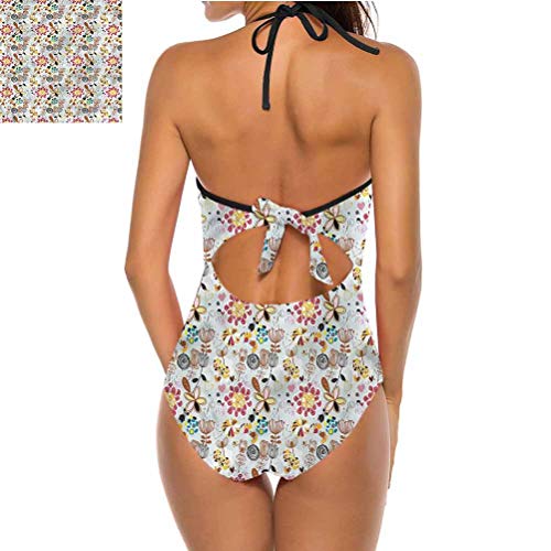 Adorise - Bañador para mujer, diseño floral, ideal para fiestas en la piscina o en la playa Multi 15 L