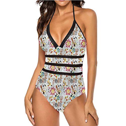 Adorise - Bañador para mujer, diseño floral, ideal para fiestas en la piscina o en la playa Multi 15 L