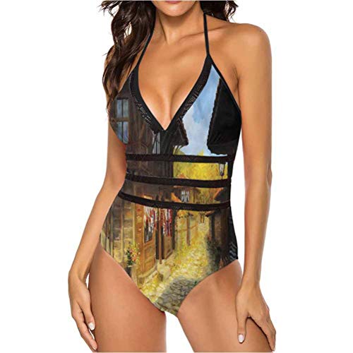 Adorise - Traje de baño con forma de grunge griego, ideal para la multitud más joven Multi 04 S