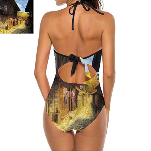 Adorise - Traje de baño con forma de grunge griego, ideal para la multitud más joven Multi 04 S