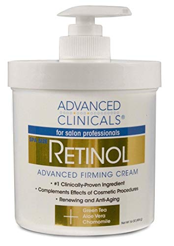 Advanced Clinicals Retinol Cream. Spa Size for Salon Professionals. Moisturizing Formula Penetrates Skin to Erase the Appearance of Fine Lines & Wrinkles. Fragrance Free. 16oz by Advanced Clinicals
