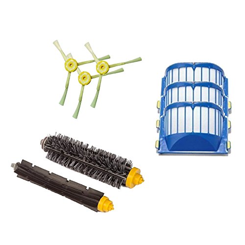 Aerovac - Kit cepillos de dientes y filtros para iRobot Roomba - Serie 600, 601, 602, 603, 604, 605, 606, 607, 608, 609, 610, 611, 612, 613, 614, 615, 616, 617, 618, 619, 620, 621, 622, 623, 624, 625, 626, 627, 628, 629, 630, 631, 632, 633, 634, 635, 636,