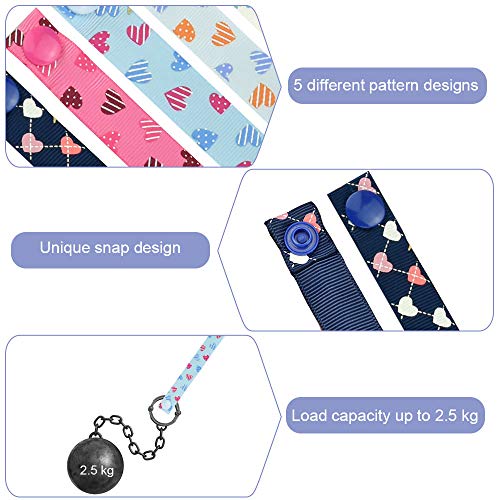 AFASOES 7 Pcs Atar Juguetes Bebe al Carrito Cadenas para Chupetes Chupetes de Clip Bebé, 5 Pcs Cintas + 2 Pcs Banda de Magico para Juguete Chupete Botella de Agua Ideal para Cochecito Tronas