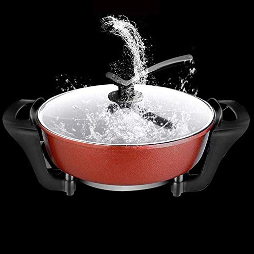 AFDK 32Cm Electric Hot Pot, Household Yin and Yang Mandarin Duck Pot, Multi-Function Electric Cooker, 5L Non-Stick Electric Skillet, Wok, Gift Gray,Red,Red