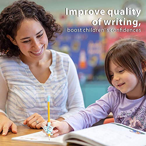 Agarre de Lápiz,Adaptador Lapiz para Niños Herramienta de Corrección de Postura de Escritura para Lápices,Soporte de Lapiz Ayuda Escribir para Niños/Adultos,Apto para Mano Izquierda y Derech (Rojo)