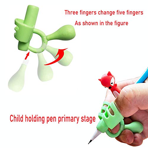 Agarre de Lápiz,Adaptador Lapiz para Niños Herramienta de Corrección de Postura de Escritura para Lápices,Soporte de Lapiz Ayuda Escribir para Niños/Adultos,Apto para Mano Izquierda y Derech (Rojo)