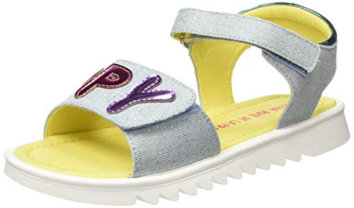 Agatha Ruiz de la Prada 202960, Sandalias con Punta Abierta para Niñas, Azul (Vaquero (Textil Metalizado) Paprika), 28 EU
