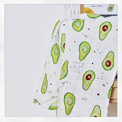 Aguacate grande bebé muselina cuadrado 60cm 100% bambú tela super suave