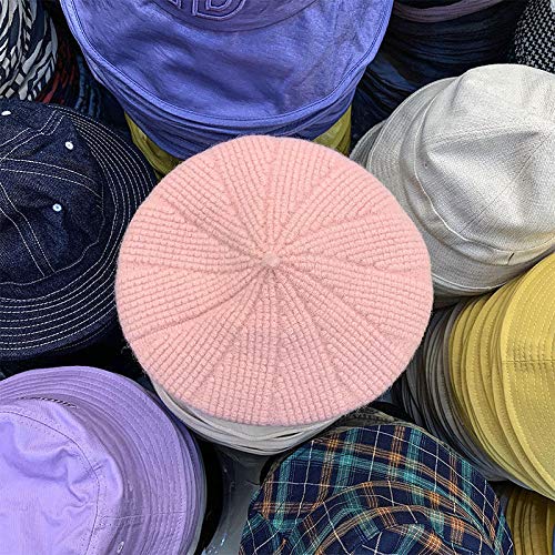 Aibccr Boina Femenina otoño e Invierno Nuevo Sombrero de Pintor de Punto de algodón Sombrero de Calabaza Lindo Sombrero Coreano de decoración de Invierno a Juego