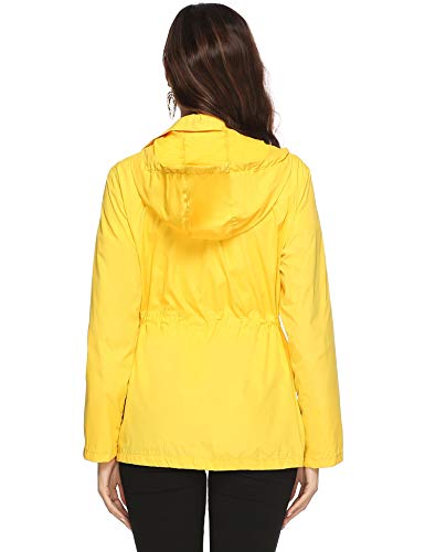 Aibrou Cortavientos Abrigos Impermeables con Capucha Ligera para Mujer,Chubasquero Deporte para al Aire Libre,Ropa de Secado Rápido Chaqueta de Viento e Impermeable