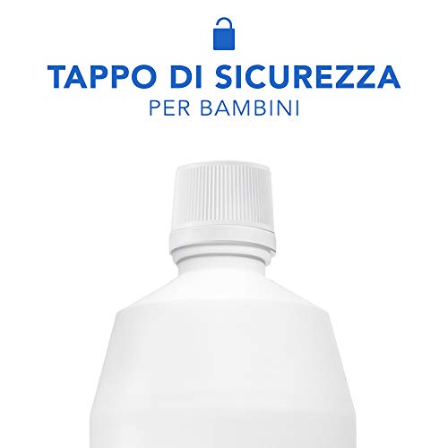 AIESI® Agua Oxigenada desinfectante Ph. Eur. 3% 10 volúmenes con tapa de seguridad para niños botella de 1 litro # Made in Italy