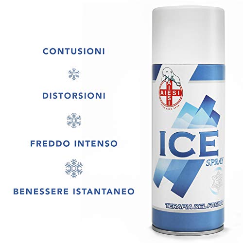 AIESI® Hielo Spray instantáneo con MENTOL lata de 400 ml ICE SPRAY (Paquete de 6 piezas) # Made in Italy