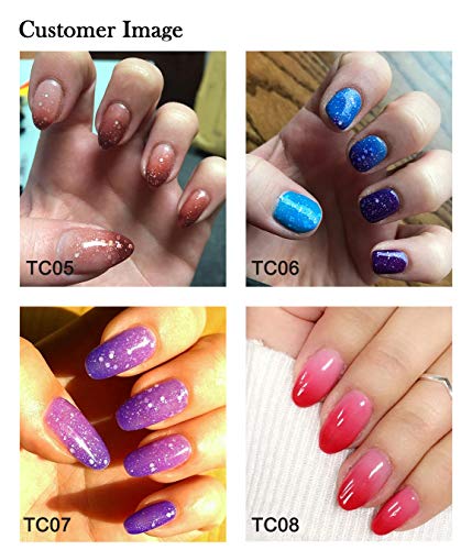 AIMEILI Kit de Esmalte Semipermanente Para Uñas Temperatura Cambio De Color Camaleón Esmaltes de Uñas UV LED Pintauñas Permanente Soak Off Manicura Colores De La Mezcla Set 4 X 10ml - Set 11