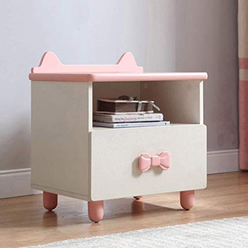 AINIYF El Dormitorio de mesita de Noche Muebles de los niños de Dibujos Animados Rosa de Noche Limitar Locker Muebles Sencillos de 50 * 40 * 54cm Preciosa Mesa de Noche Poco