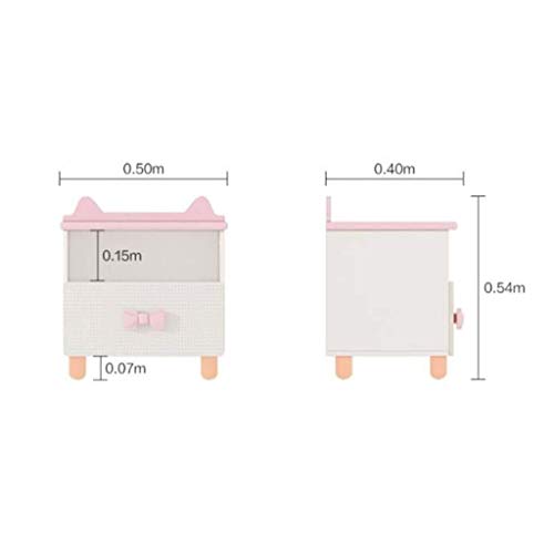AINIYF El Dormitorio de mesita de Noche Muebles de los niños de Dibujos Animados Rosa de Noche Limitar Locker Muebles Sencillos de 50 * 40 * 54cm Preciosa Mesa de Noche Poco
