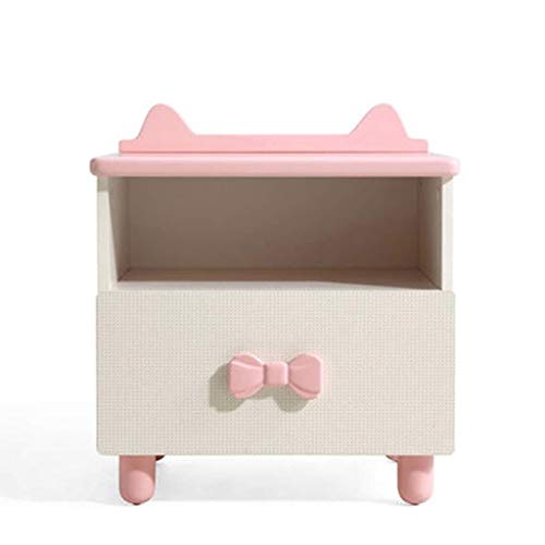 AINIYF El Dormitorio de mesita de Noche Muebles de los niños de Dibujos Animados Rosa de Noche Limitar Locker Muebles Sencillos de 50 * 40 * 54cm Preciosa Mesa de Noche Poco