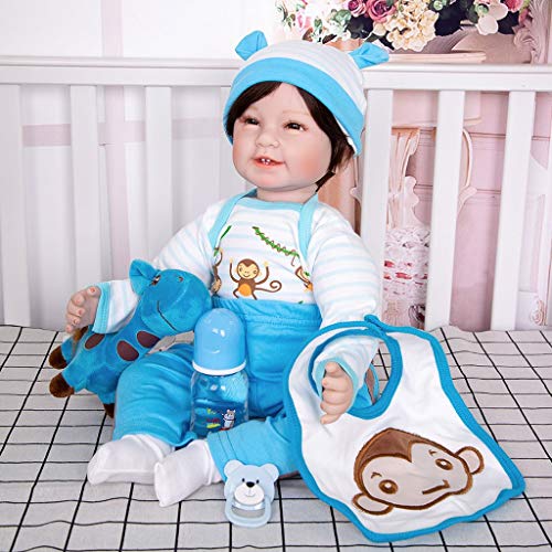 AIOJY Bebés Reborn Suave muñeca de Trapo de Cuerpo 55 CM Realista recién Nacido muñeca de Juguete del Muchacho de Moda para los Regalos de cumpleaños Muchacha de los niños de Navidad