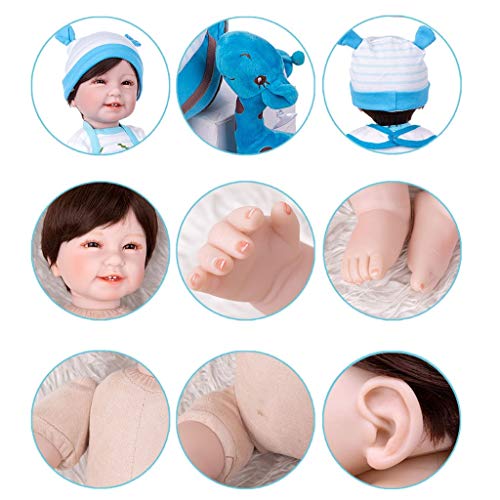 AIOJY Bebés Reborn Suave muñeca de Trapo de Cuerpo 55 CM Realista recién Nacido muñeca de Juguete del Muchacho de Moda para los Regalos de cumpleaños Muchacha de los niños de Navidad