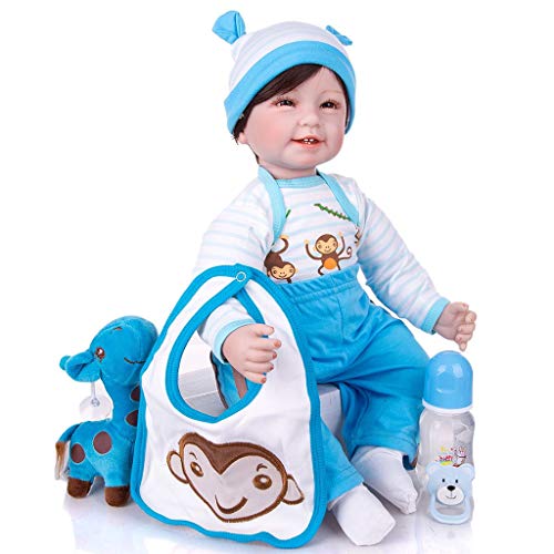 AIOJY Bebés Reborn Suave muñeca de Trapo de Cuerpo 55 CM Realista recién Nacido muñeca de Juguete del Muchacho de Moda para los Regalos de cumpleaños Muchacha de los niños de Navidad