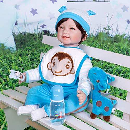 AIOJY Bebés Reborn Suave muñeca de Trapo de Cuerpo 55 CM Realista recién Nacido muñeca de Juguete del Muchacho de Moda para los Regalos de cumpleaños Muchacha de los niños de Navidad