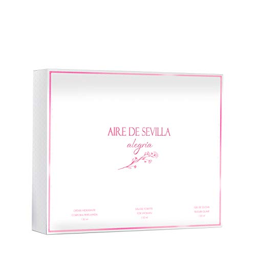 Aire de Sevilla Alegría - Set Perfume para Mujer Edt, Gel de Ducha e Hidratante Perfumadas