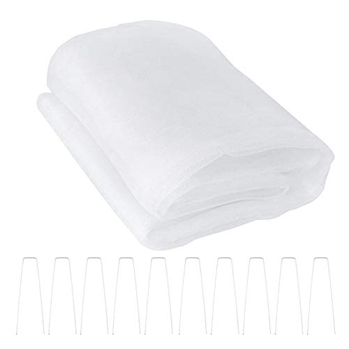 AirSMall Malla de Insectos Red Anti-Insectos,Tejido Malla Alambre Mosquito Bug Insectos Barrera Anti-Aves con Clavo en Forma U a Proteger Plantas Frutas Flores Hortalizas Jardín Huerta Reutilizable