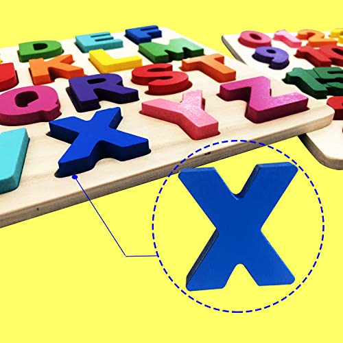 AiTuiTui Bloques de Letras de Madera ABC Abecedario Tablero del Alfabeto Niños Niños Preescolar Aprendizaje Temprano Juguetes Educativos