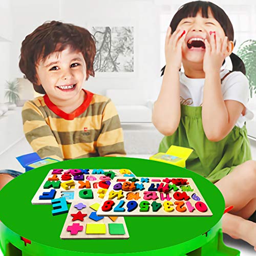 AiTuiTui Bloques de Letras de Madera ABC Abecedario Tablero del Alfabeto Niños Niños Preescolar Aprendizaje Temprano Juguetes Educativos