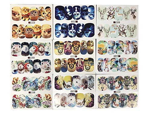 AIUIN 50 Piezas Pegatina de Uñas Francesas Guías de Clavar Tip Pegatinas Conjunto con Diferentes Formas para Uñas de Manicura,6.4 * 4.9cm