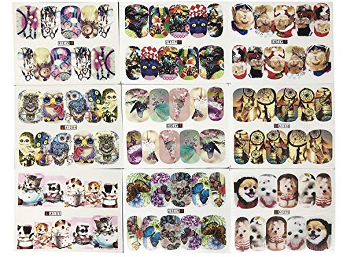 AIUIN 50 Piezas Pegatina de Uñas Francesas Guías de Clavar Tip Pegatinas Conjunto con Diferentes Formas para Uñas de Manicura,6.4 * 4.9cm