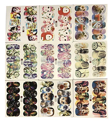 AIUIN 50 Piezas Pegatina de Uñas Francesas Guías de Clavar Tip Pegatinas Conjunto con Diferentes Formas para Uñas de Manicura,6.4 * 4.9cm