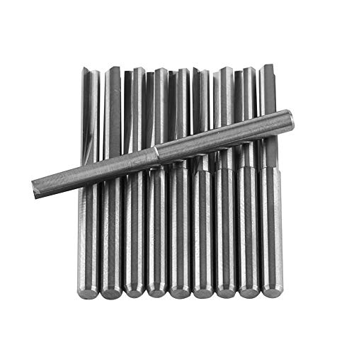 Akozon 1/8" Fresa Herramientas de corte de fresado CNC molino de extremo doble flautas rectas conjunto de 10pcs
