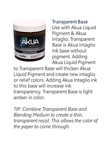 Akua Intaglio IITB Tinta a base de agua, no tóxica, 8 oz. frasco, base transparente, 6.7 cm de altura, 8.4 cm de ancho, 8.4 cm de largo