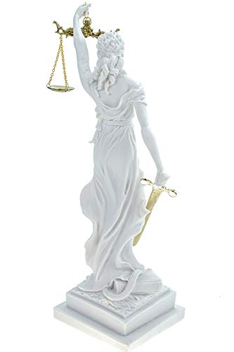 Alabaster Justitia Göttin figura Escultura Themis BGB justicia justicia 32 cm blanco